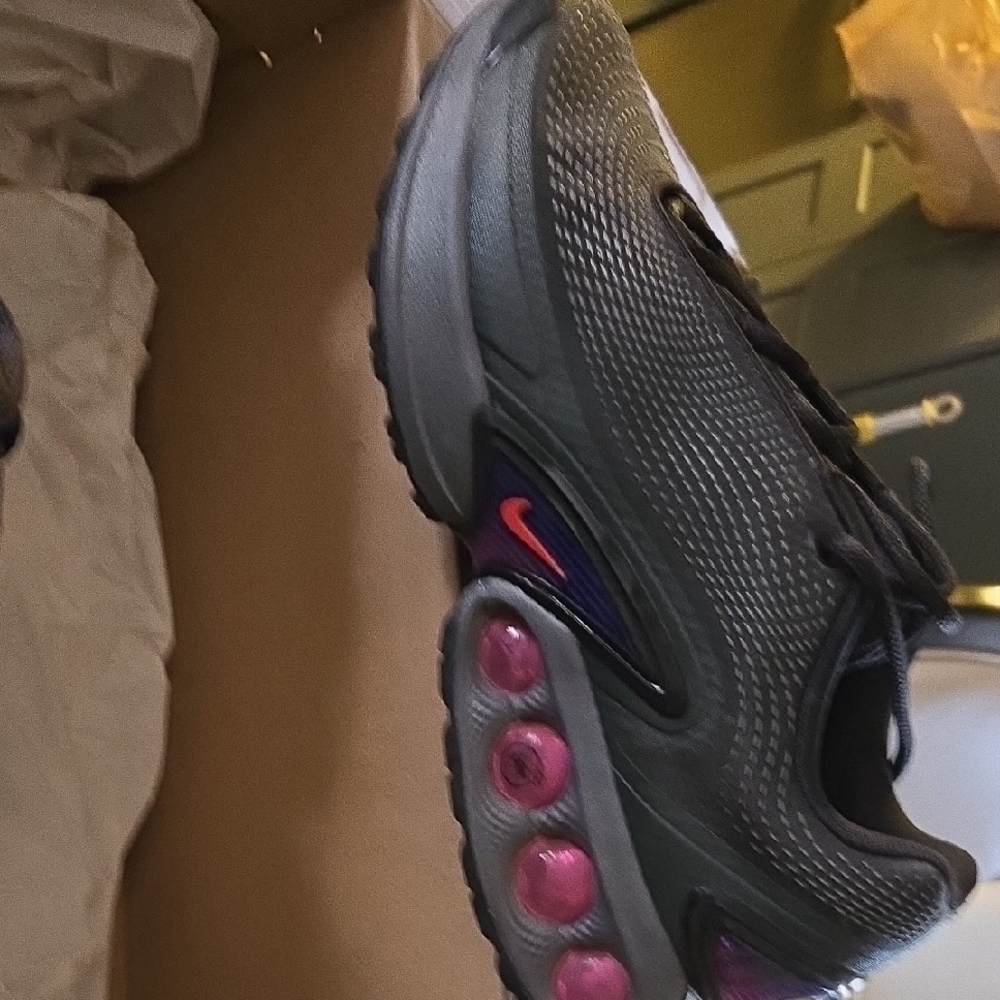 Nike Black and Pink Sneakers with Bubble Sole